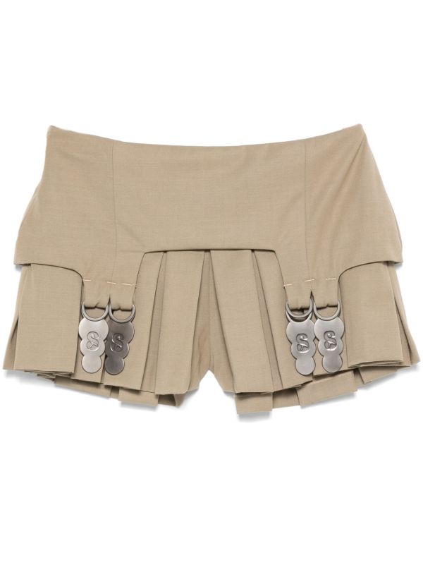browns Sinead O'Dwyer Pleated Mini Shorts | Browns Short & Mini Shorts