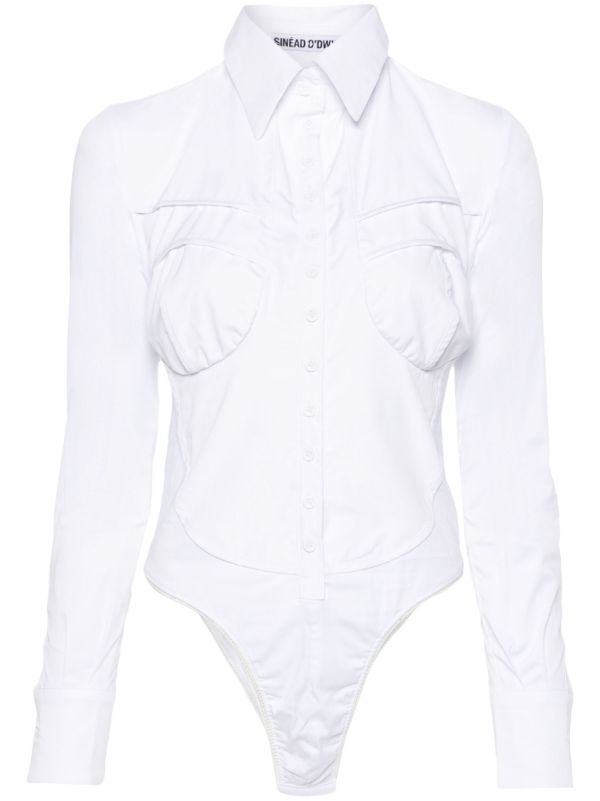 browns Sinead O'Dwyer white point-collar shirt bodysuit | Browns Shirts