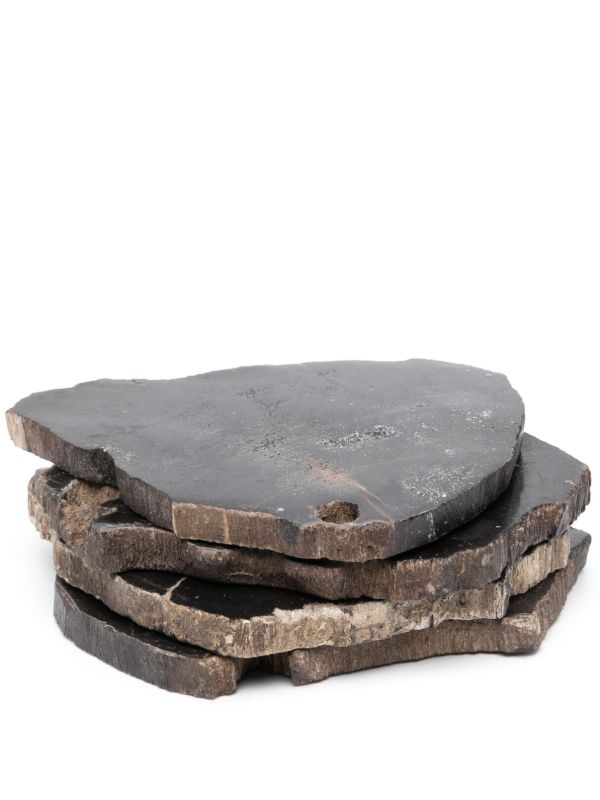 browns Soho Home black Balfern wood coaster set | Browns Kitchen Accessories
