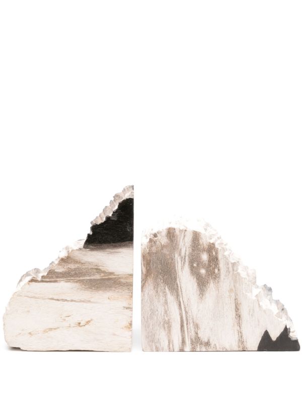 browns Soho Home Brown Balfern Wood Bookends | Browns Decorative Objects