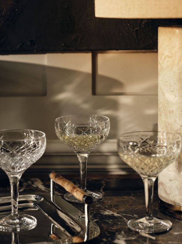 Browns Soho Home Clear Barwell Crystal Champagne Coupe Set | Browns Glassware