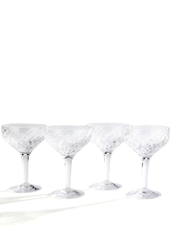 browns Soho Home clear Barwell crystal Champagne coupe set | Browns Glassware