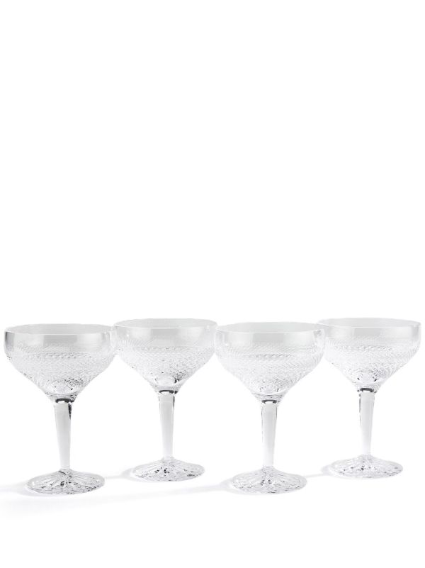 browns Soho Home Crystal Huxley Coupe Glasses Set | Browns Glassware