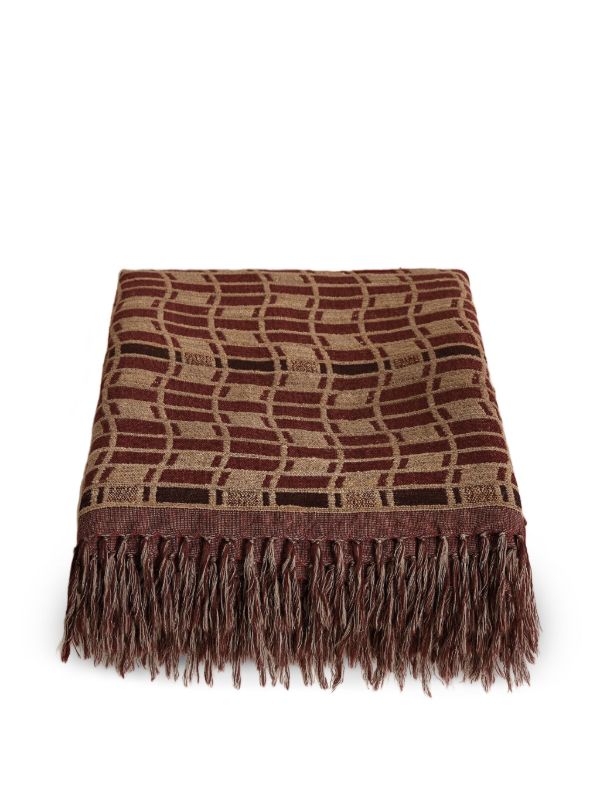 browns Soho Home Erin geometric-pattern fringed throw | Browns Blankets & Throws