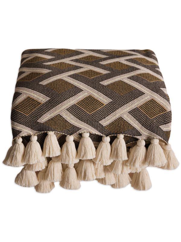 browns Soho Home geometric intarsia blanket | Browns Blankets & Throws