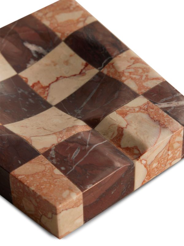Browns Soho Home Red Calabria Check Marble Ashtray (16cm) | Browns Decorative Trays & Plates