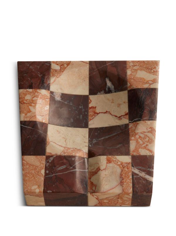 browns Soho Home Red Calabria Check Marble Ashtray (16cm) | Browns Decorative Trays & Plates