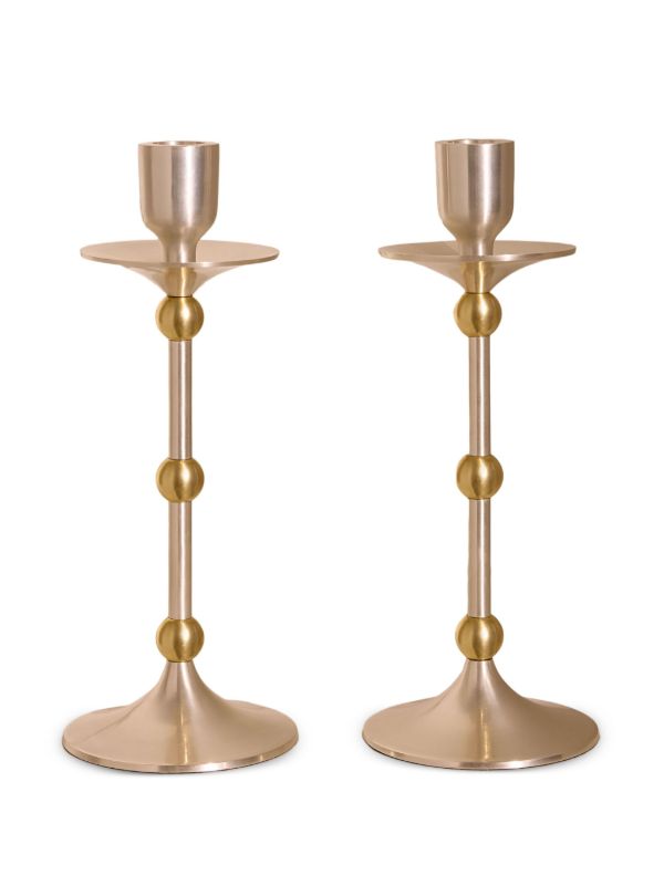 browns Soho Home Silver Cilia Candlesticks (Set Of Two) | Browns Candle Holders