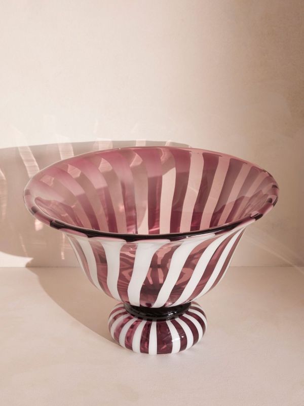 Browns Soho Home Striped Glass Vase | Browns Decorative Trays & Plates