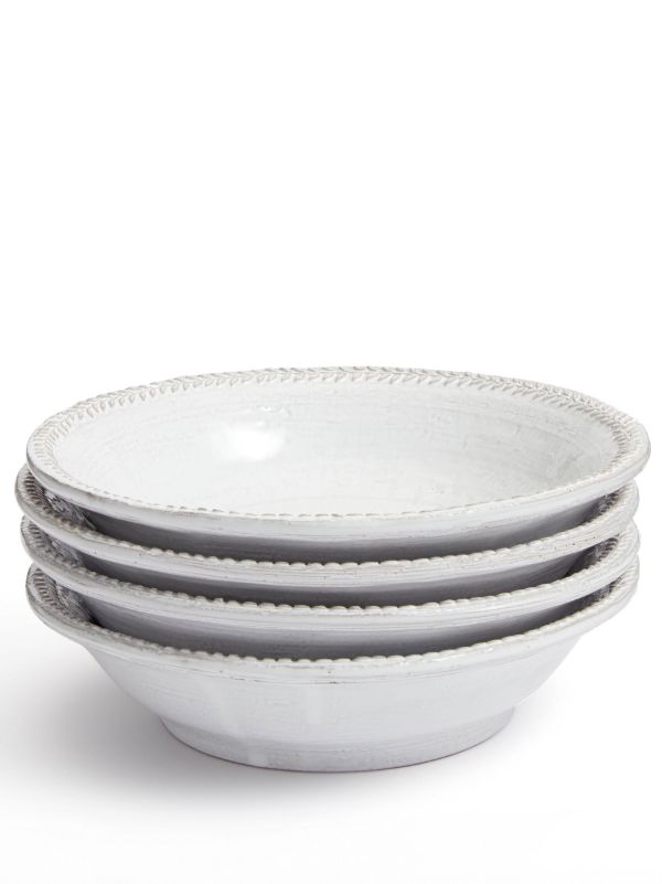 browns Soho Home white Hillcrest stoneware pasta bowl set | Browns Plates & Bowls