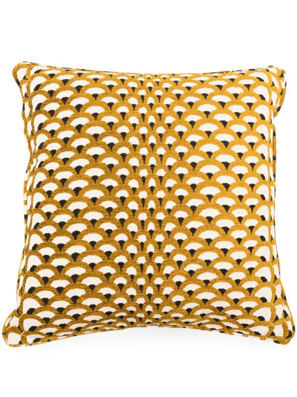 browns Soho Home X Pierre Frey Yellow Les Ecailles Cushion | Browns Cushions