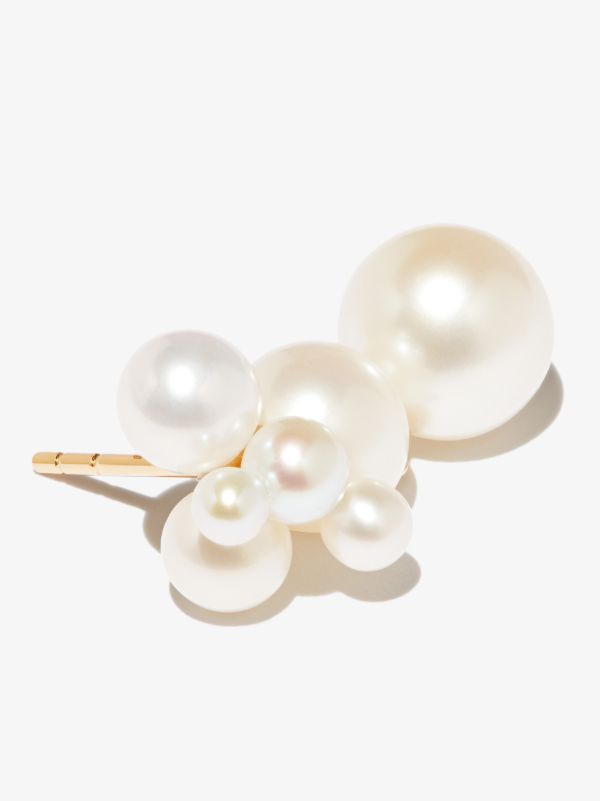 Browns Sophie Bille Brahe 14K Yellow Gold Bisou Perle Pearl Earring | Browns Fine Earrings