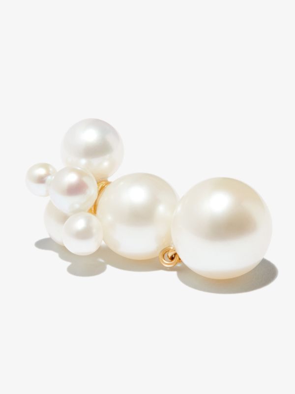 Browns Sophie Bille Brahe 14K Yellow Gold Bisou Perle Pearl Earring | Browns Fine Earrings