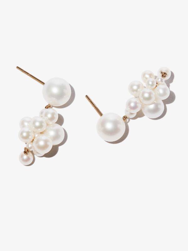Browns Sophie Bille Brahe 14K Yellow Gold Botticelli Pearl Drop Earrings | Browns Fine Earrings