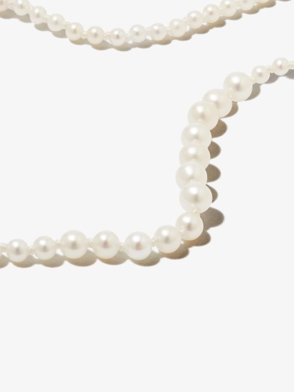 Browns Sophie Bille Brahe 14K Yellow Gold Mini Peggy Pearl Necklace | Browns Fine Necklaces