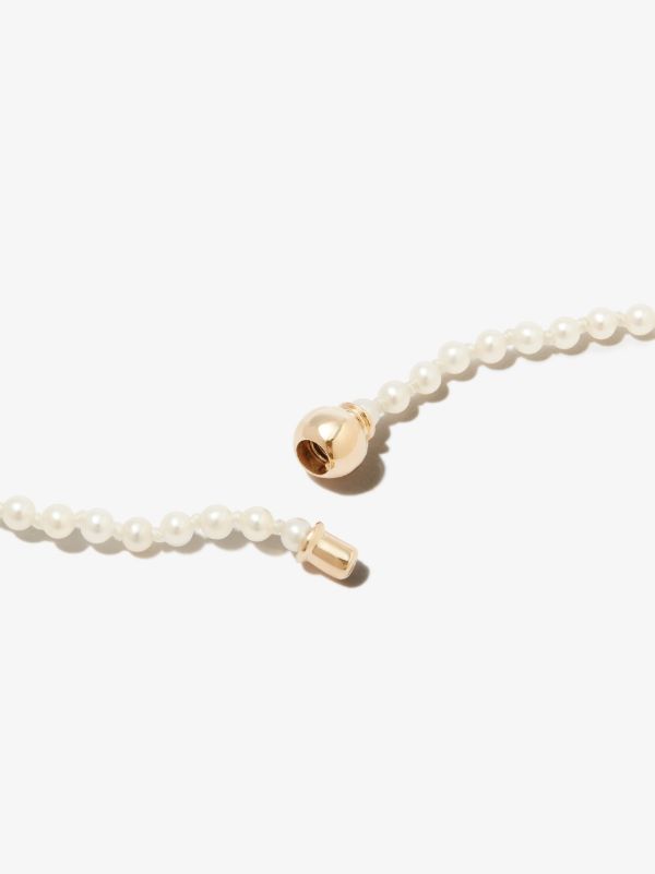 Browns Sophie Bille Brahe 14K Yellow Gold Mini Peggy Pearl Necklace | Browns Fine Necklaces