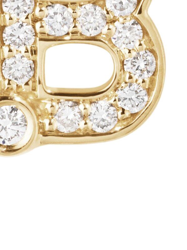 Browns Sophie Bille Brahe 18K Yellow Gold Petite B Diamond Single Stud Earring | Browns Fine Earrings