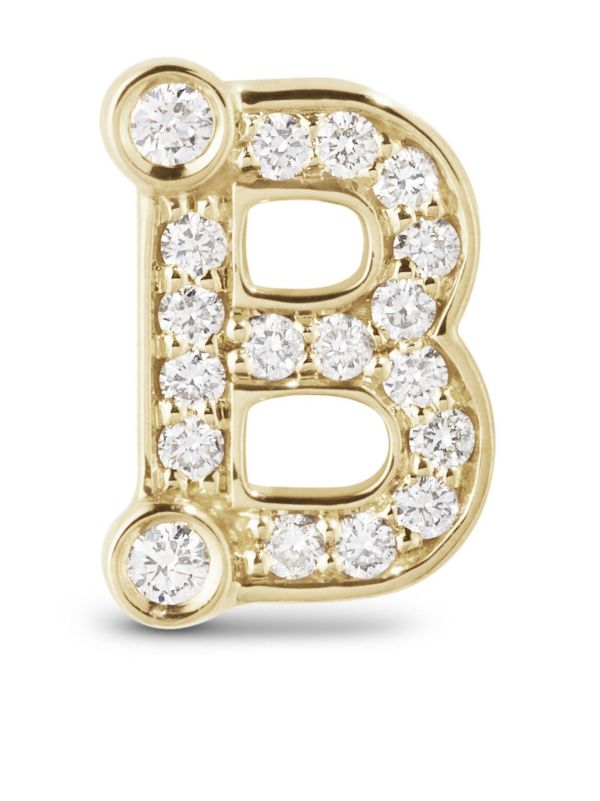browns Sophie Bille Brahe 18K yellow gold Petite B diamond single stud earring | Browns Fine Earrings