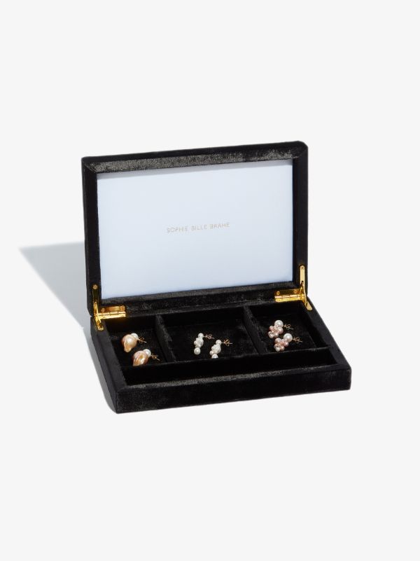 browns Sophie Bille Brahe black Trésor Deux velvet jewellery box | Browns Trinket Boxes