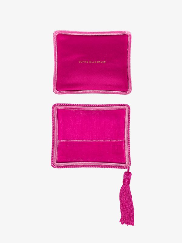 Browns Sophie Bille Brahe Pink Velvet Tassel Jewellery Box | Browns Clutch Bags