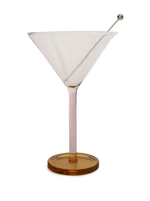 Browns Sophie Lou Jacobsen Multicolour Glass And Stainless Steel Two Martini Glasses | Browns Glassware