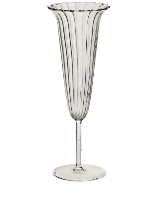 browns Sophie Lou Jacobsen Ribbed Effect Set Of Four Champagne Glass | Browns Glassware