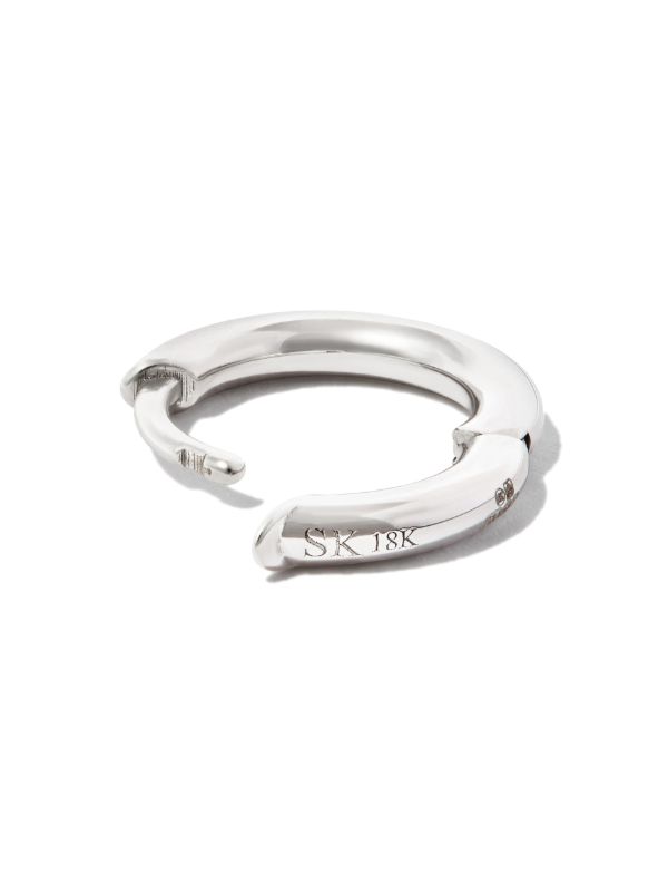 Browns Spinelli Kilcollin 18K White Gold Micro Single Hoop Earring | Browns Earrings