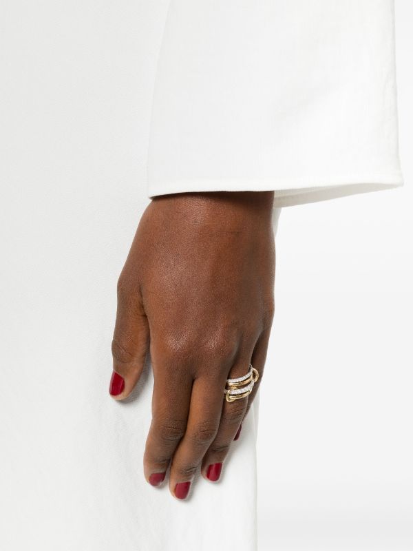Browns Spinelli Kilcollin 18K Yellow And White Gold Diamond Linked Ring | Browns Fine Rings