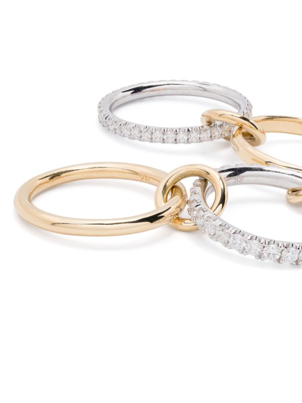 Browns Spinelli Kilcollin 18K Yellow And White Gold Diamond Linked Ring | Browns Fine Rings