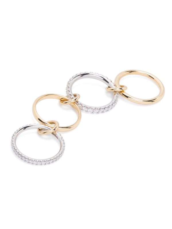 Browns Spinelli Kilcollin 18K Yellow And White Gold Diamond Linked Ring | Browns Fine Rings