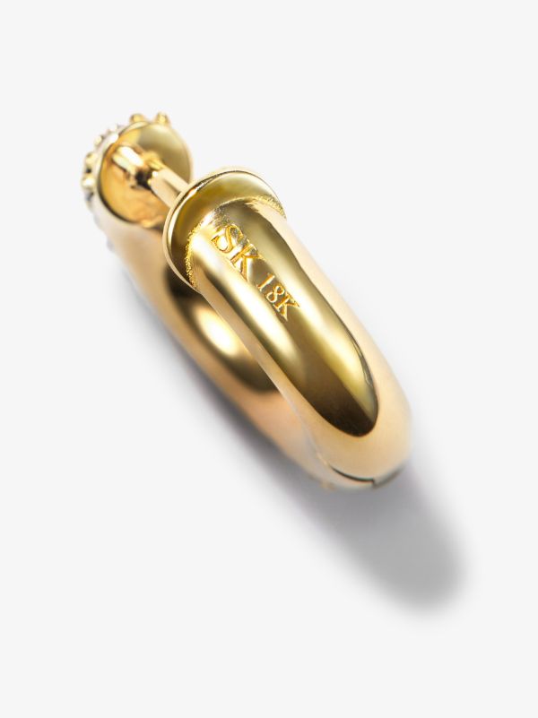Browns Spinelli Kilcollin 18K Yellow Gold Macro Diamond Single Hoop Earring | Browns Earrings