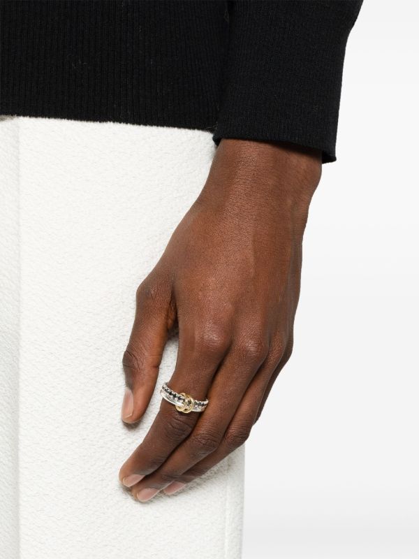 Browns Spinelli Kilcollin 18kt Yellow Gold Enzo SG Noir Diamond Linked Rings | Browns Rings