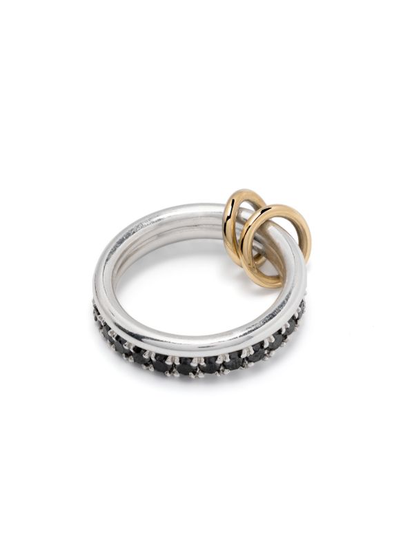 Browns Spinelli Kilcollin 18kt Yellow Gold Enzo SG Noir Diamond Linked Rings | Browns Rings