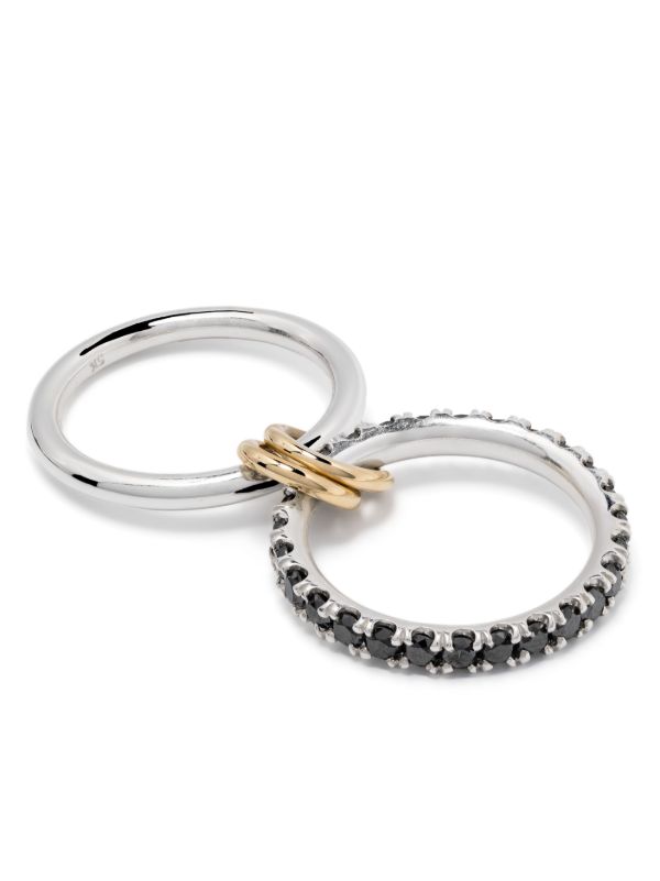 Browns Spinelli Kilcollin 18kt Yellow Gold Enzo SG Noir Diamond Linked Rings | Browns Rings
