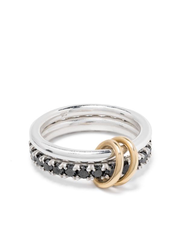browns Spinelli Kilcollin 18kt Yellow Gold Enzo SG Noir Diamond Linked Rings | Browns Rings