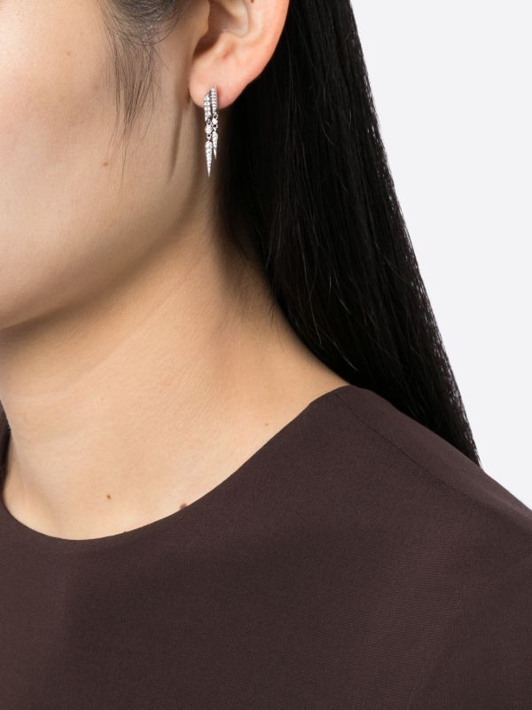 Browns STATEMENT PARIS Sterling Silver Anyway Double-Drop Diamond Single Earring | Browns Earrings