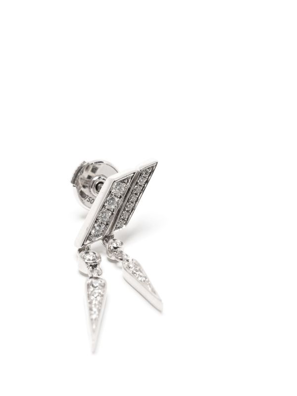 Browns STATEMENT PARIS Sterling Silver Anyway Double-Drop Diamond Single Earring | Browns Earrings