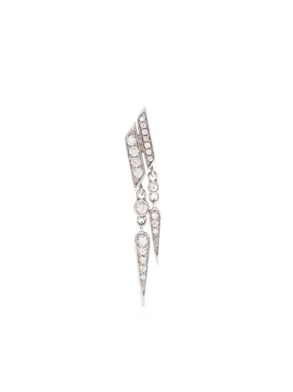 browns STATEMENT PARIS sterling silver Anyway Double-Drop diamond single earring | Browns Earrings