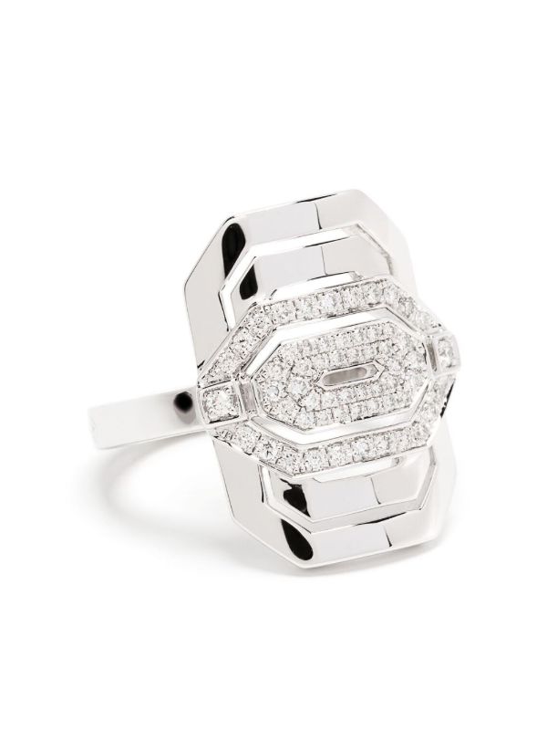 browns STATEMENT PARIS sterling silver Mini My Way diamond ring | Browns Fine Rings