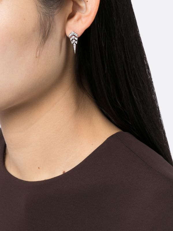 Browns STATEMENT PARIS Sterling Silver Stairway Diamond Single Drop Earring | Browns Earrings