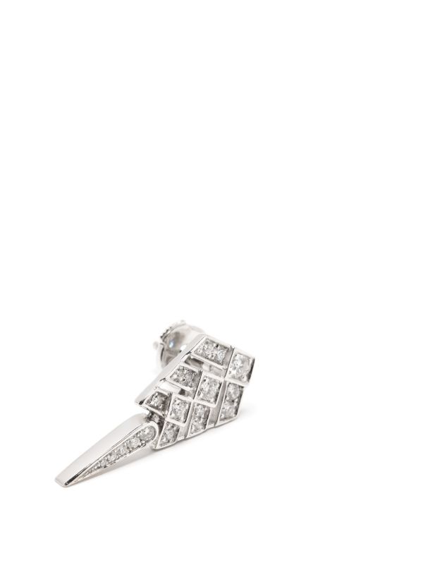 Browns STATEMENT PARIS Sterling Silver Stairway Diamond Single Drop Earring | Browns Earrings