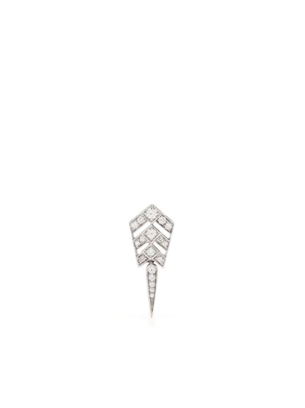 browns STATEMENT PARIS sterling silver Stairway diamond single drop earring | Browns Earrings