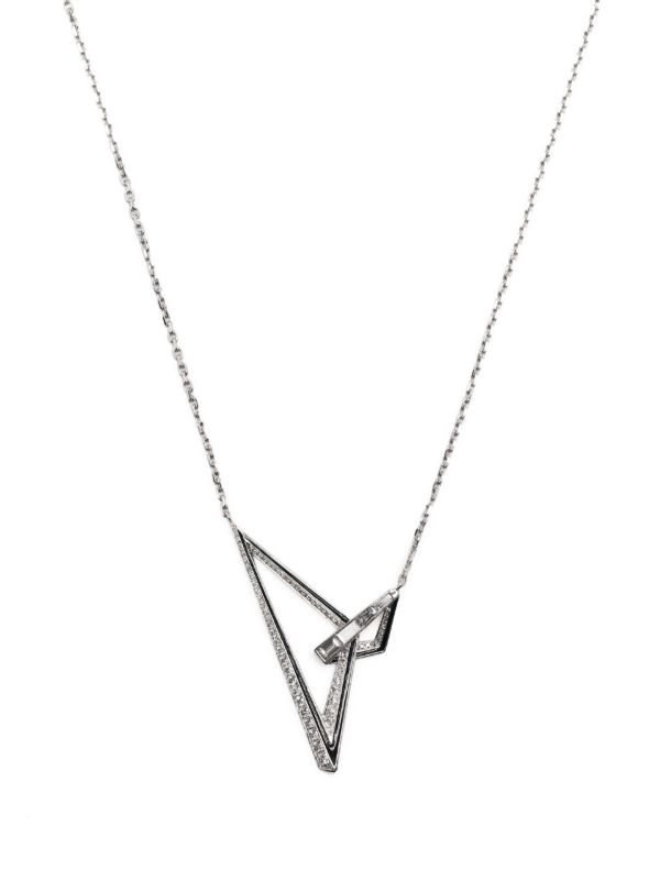 browns Stephen Webster 18K white gold Vertigo Obtuse diamond necklace | Browns Fine Necklaces