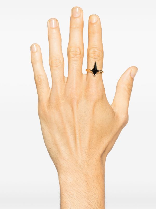Browns Stephen Webster 18K Yellow Gold New Cross Onyx Ring | Browns Rings