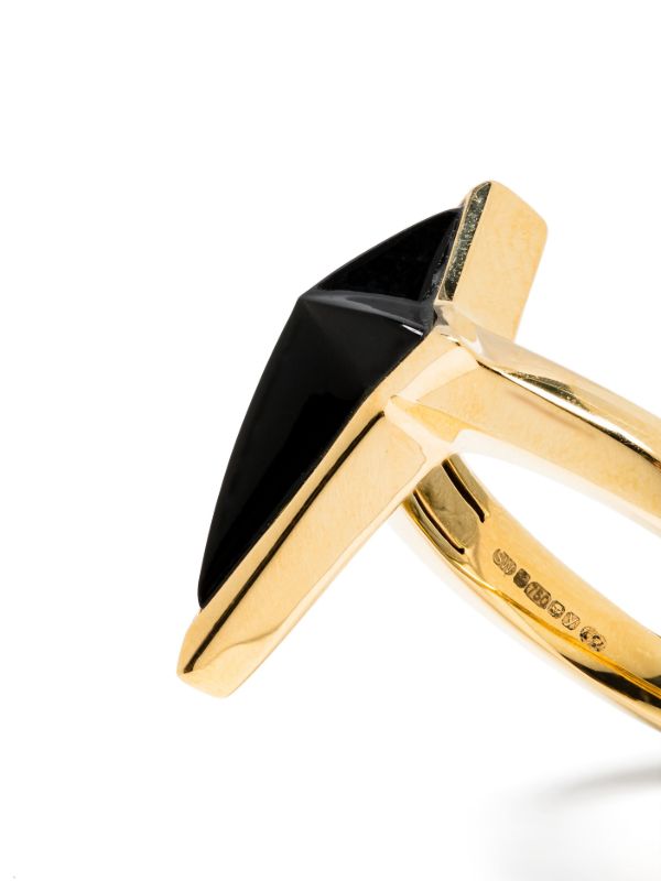 Browns Stephen Webster 18K Yellow Gold New Cross Onyx Ring | Browns Rings
