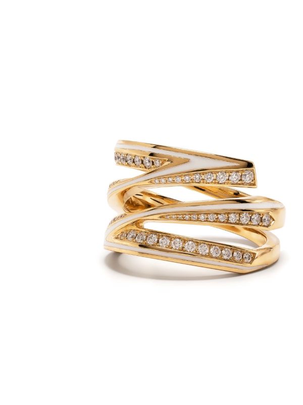 Browns Stephen Webster 18K Yellow Gold Vertigo Infinity Diamond Ring | Browns Fine Rings