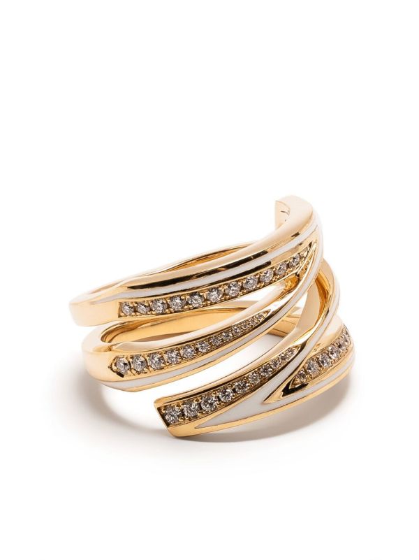 browns Stephen Webster 18K yellow gold Vertigo Infinity diamond ring | Browns Fine Rings