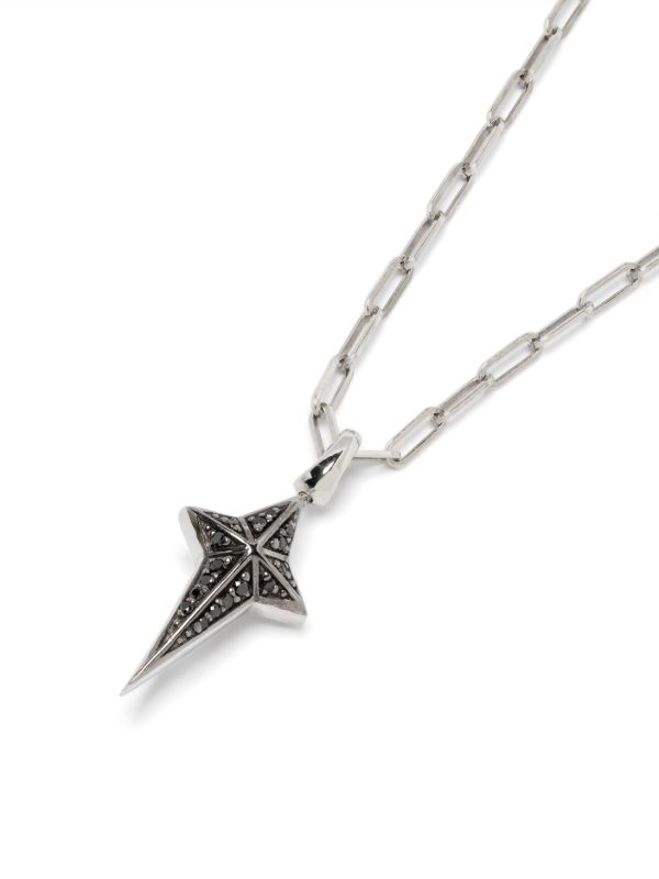 Browns Stephen Webster Sterling Silver New Cross Black Diamond Necklace | Browns Necklaces