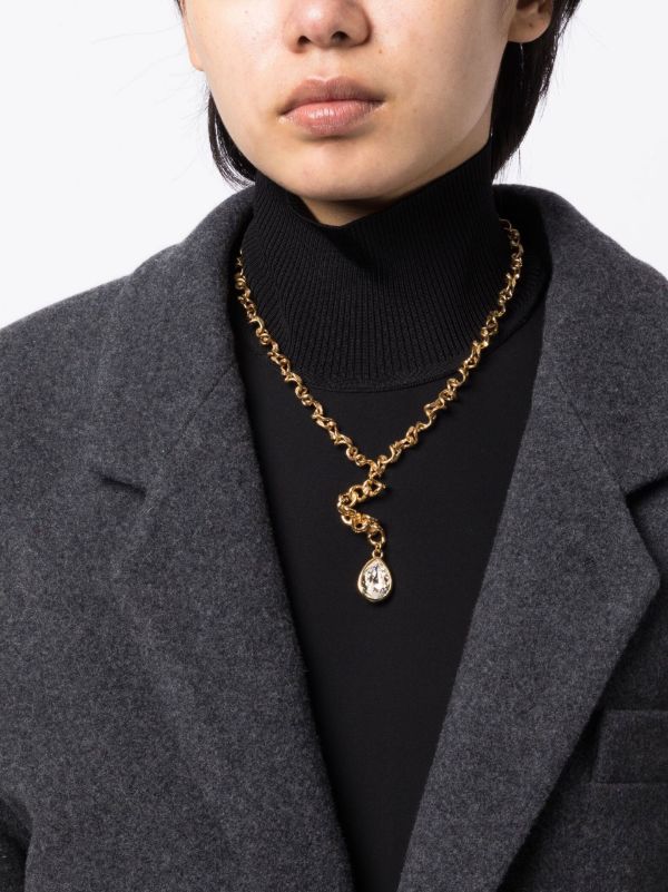 Browns Sterling King Gold-Plated Warp Chain Crystal Necklace | Browns Necklaces