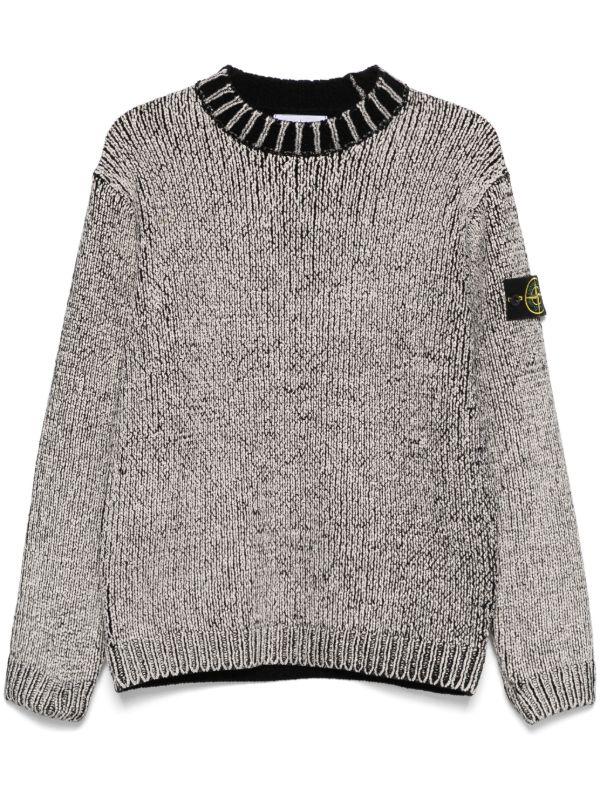 browns Stone Island Black Compass-Patch Sweater | Browns Knitted Sweaters